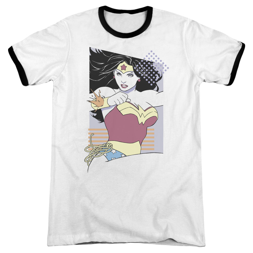Jla - Ww 80s Minimal - Adult Ringer - White/black