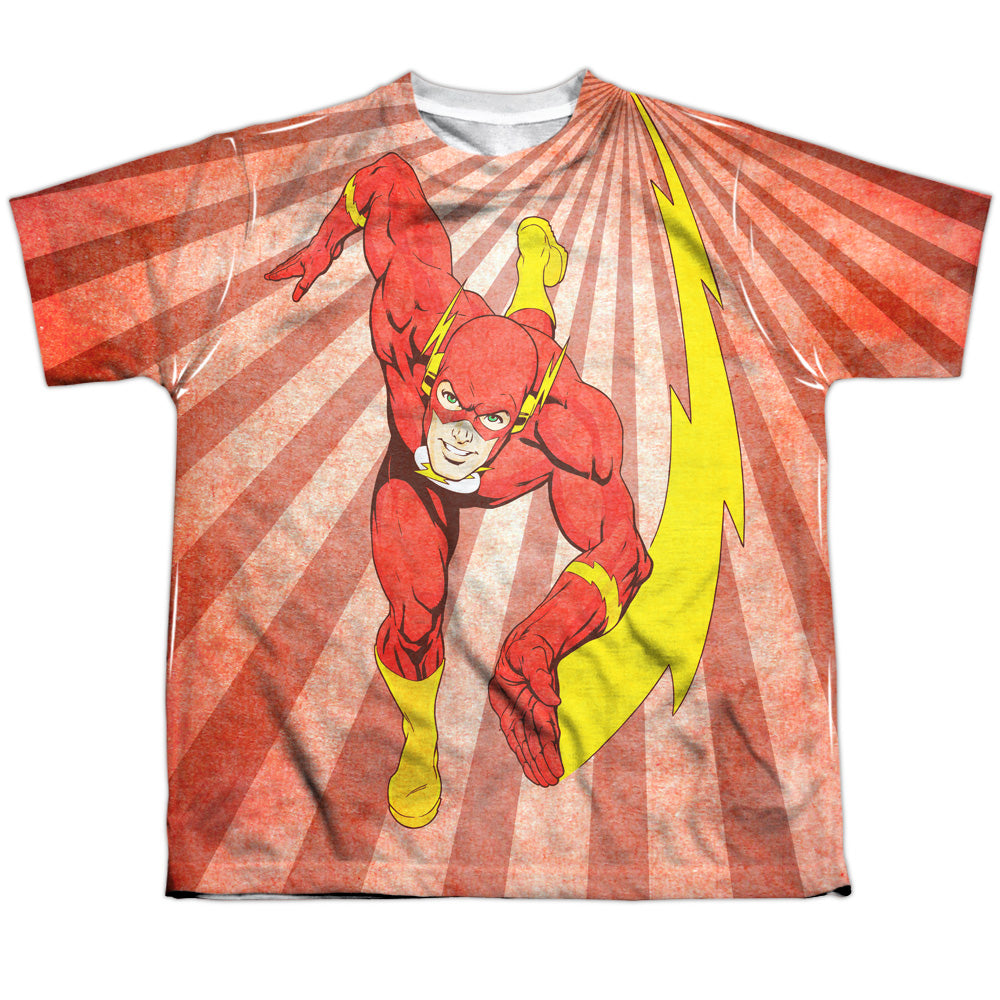 Jla - Speed Of Light - Short Sleeve Youth Poly Crew - White T-shirt