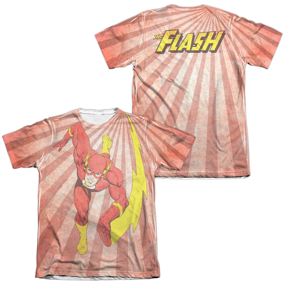 Jla - Speed Of Light (Front/back Print) - Adult 65/35 Poly/cotton Short Sleeve Tee - White T-shirt