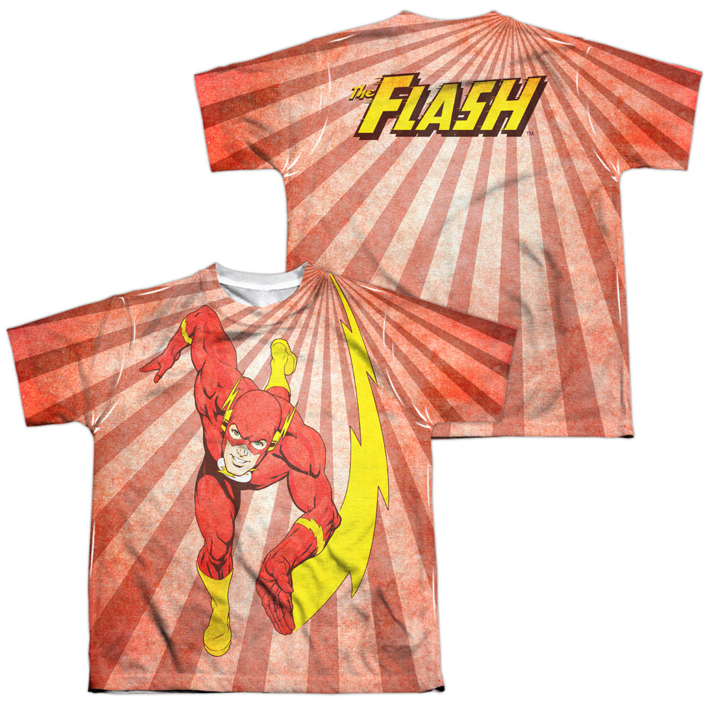 Jla - Speed Of Light - Short Sleeve Youth Poly Crew - White T-shirt