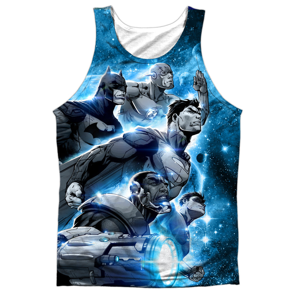 Jla - Atmospheric - Adult 100% Poly Tank Top - White