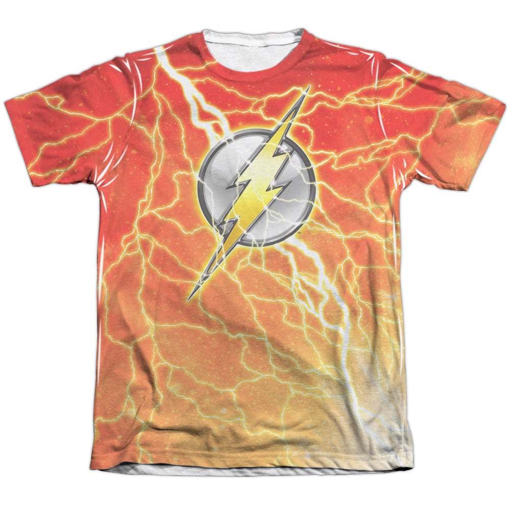 Jla - Lightning Logo - Adult 65/35 Poly/cotton Short Sleeve Tee - White T-shirt