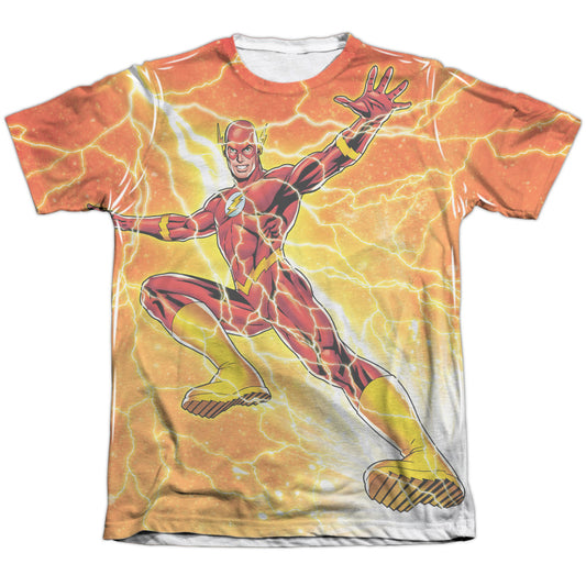 Jla - Fast As Lightning - Adult Poly/cotton Short Sleeve Tee - White T-shirt