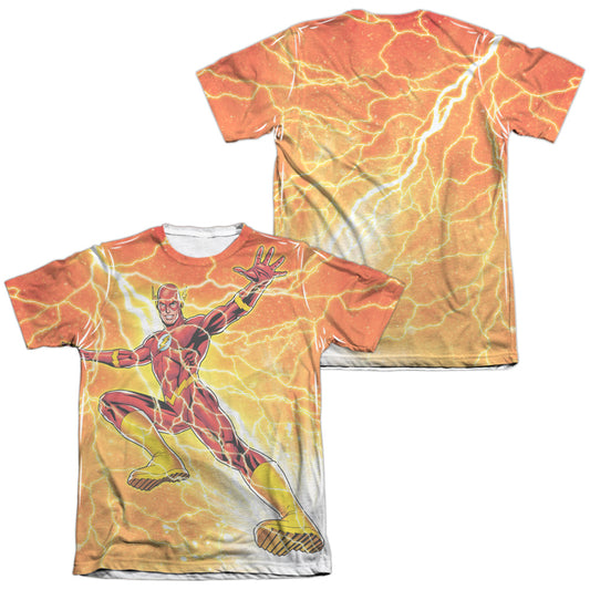 Jla - Fast As Lightning - Adult Poly/cotton Short Sleeve Tee - White T-shirt