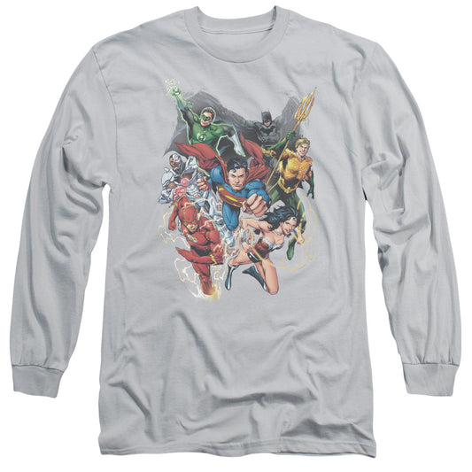 Jla - Refuse To Give Up - Long Sleeve Adult 18/1 - Silver T-shirt