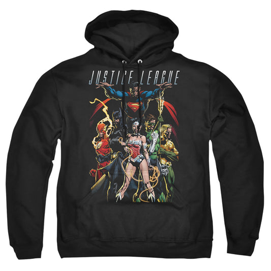 Jla - Dark Days - Adult Pull-over Hoodie - Black
