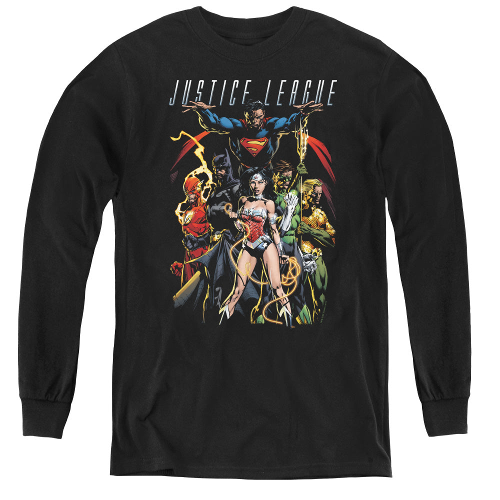 Jla - Dark Days - Youth Long Sleeve Tee - Black