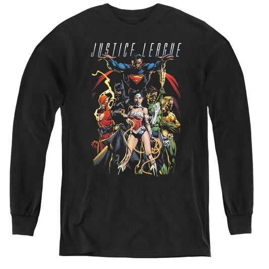 Jla - Dark Days - Youth Long Sleeve Tee - Black
