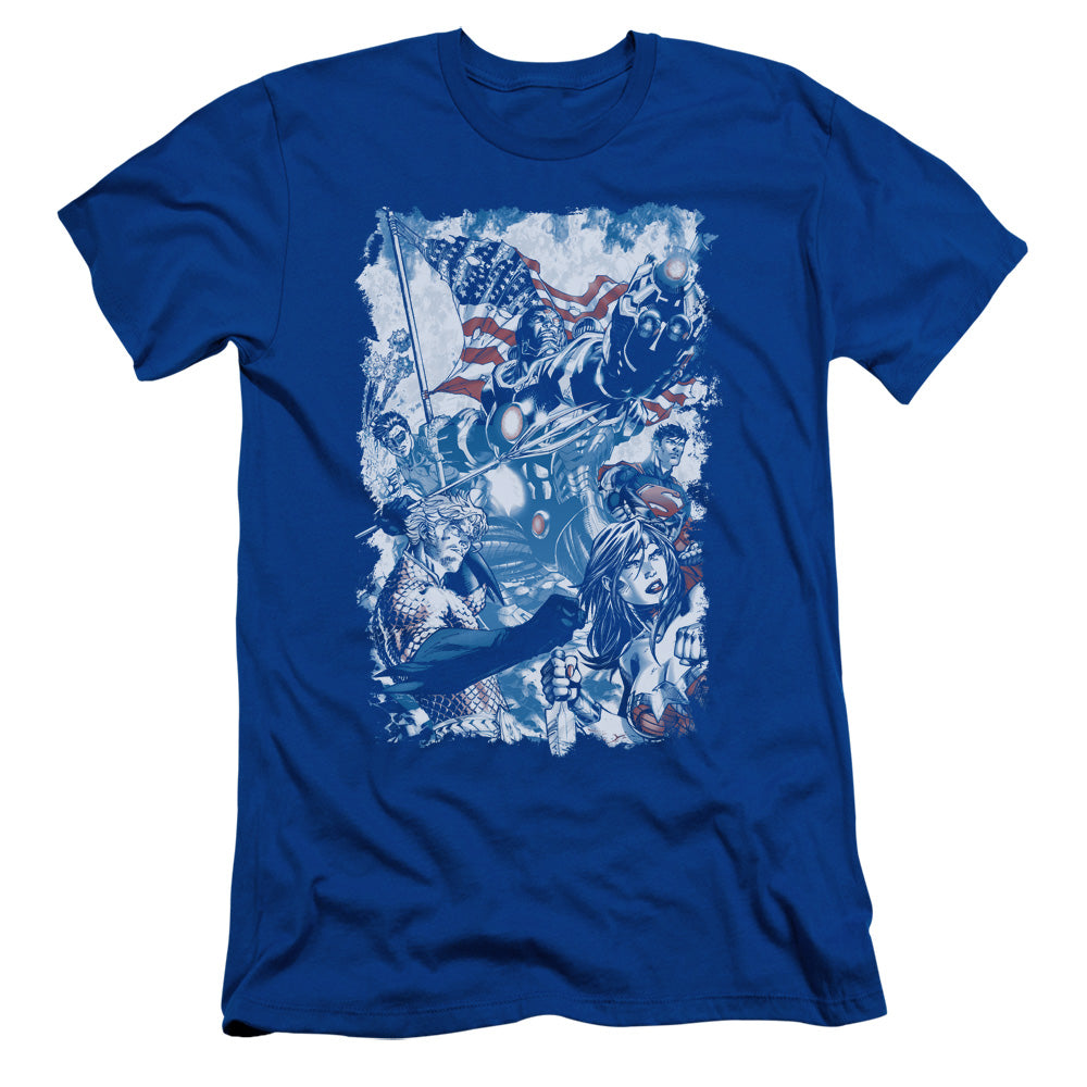 Jla - American Justice - Short Sleeve Adult 30/1 - Royal Blue T-shirt