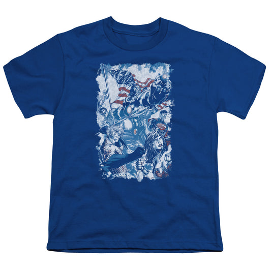 Jla - American Justice - Short Sleeve Youth 18/1 - Royal Blue T-shirt