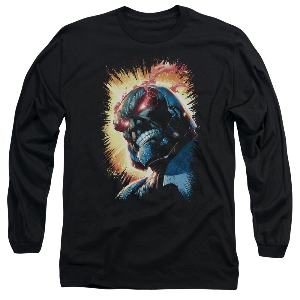 Jla - Darkseid Is - Long Sleeve Adult 18/1 - Black T-shirt