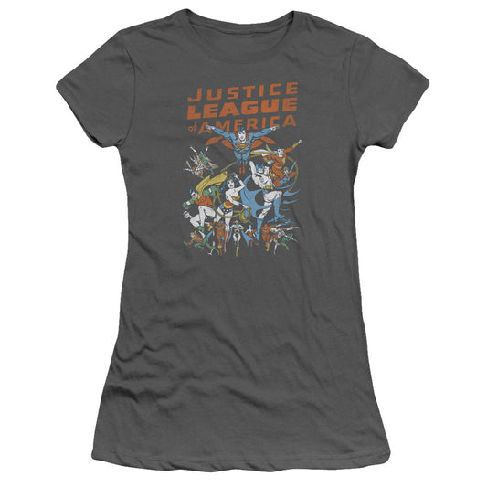 Jla - Big Group - Short Sleeve Junior Sheer - Charcoal T-shirt