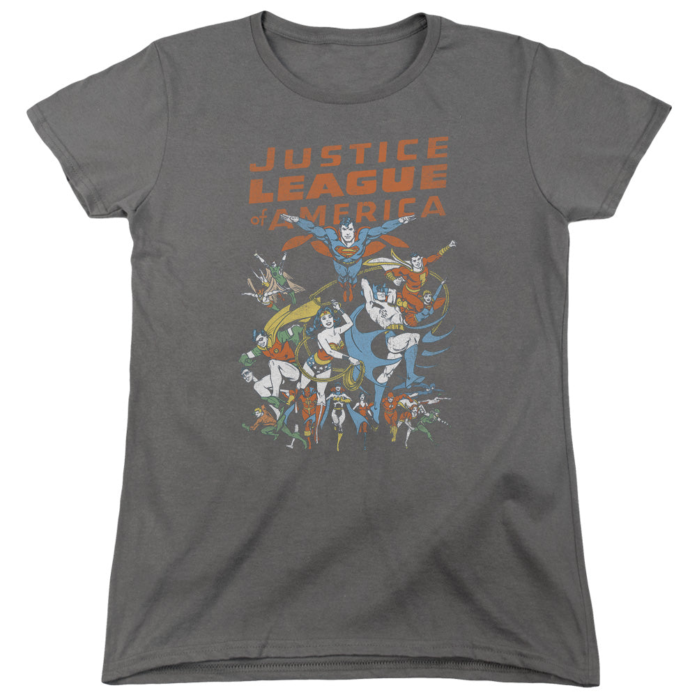 Jla - Big Group - Short Sleeve Womens Tee - Charcoal T-shirt