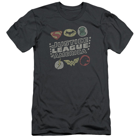 Jla - Symbols - Short Sleeve Adult 30/1 - Charcoal T-shirt