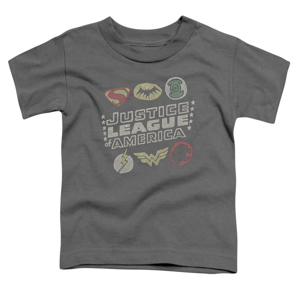 Jla - Symbols - Short Sleeve Toddler Tee - Charcoal T-shirt