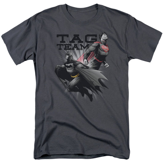 Jla - Tag Team - Short Sleeve Adult 18/1 - Charcoal T-shirt