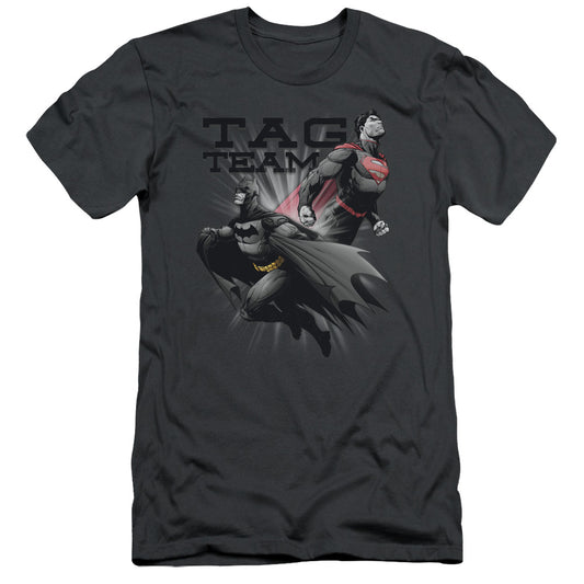 Jla - Tag Team - Short Sleeve Adult 30/1 - Charcoal T-shirt