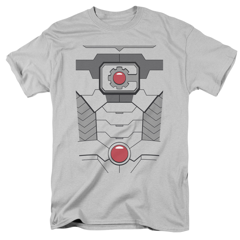 Jla - Cyborg Uniform - Short Sleeve Adult 18/1 - Silver T-shirt