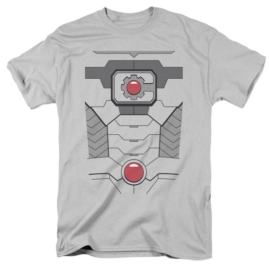 Jla - Cyborg Uniform - Short Sleeve Adult 18/1 - Silver T-shirt