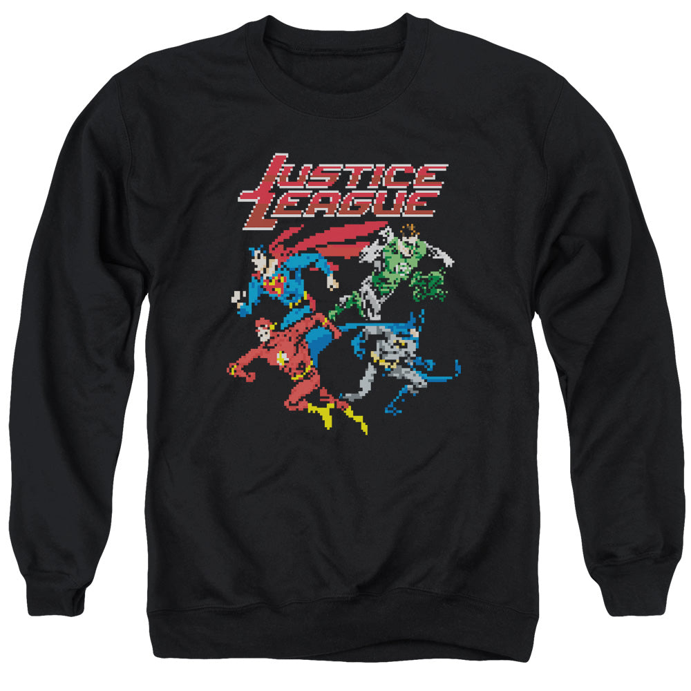 Jla - Pixel League - Adult Crewneck Sweatshirt - Black