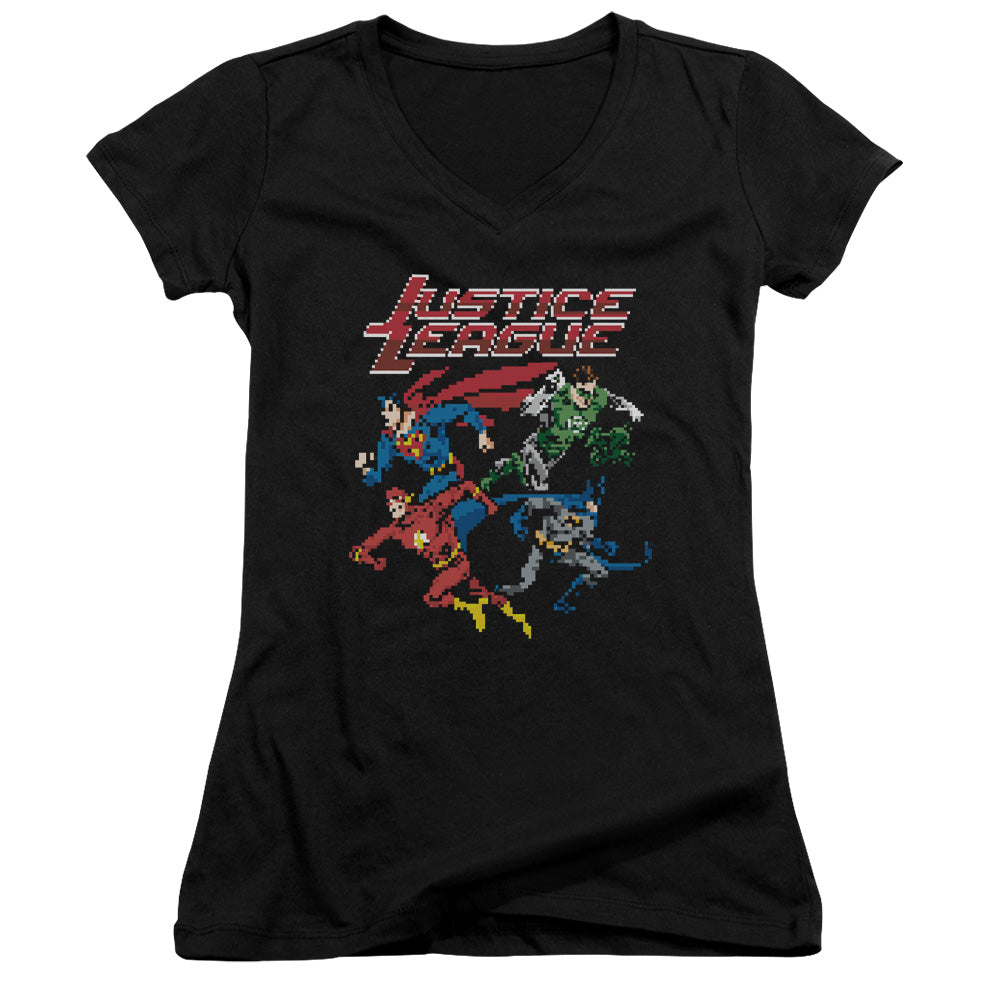Jla - Pixel League-junior V-neck - Black