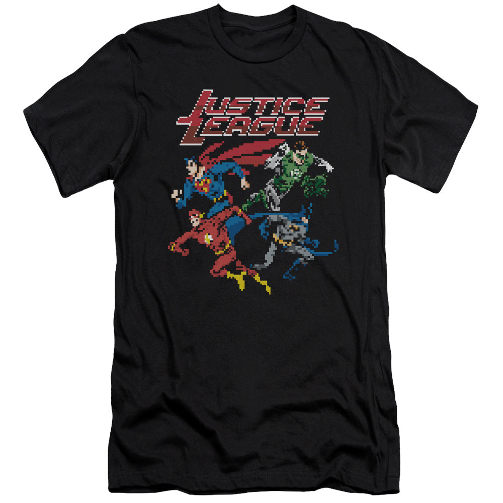 Jla - Pixel League - Short Sleeve Adult 30/1 - Black T-shirt