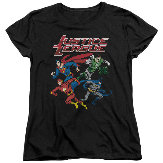 Jla - Pixel League - Short Sleeve Womens Tee - Black T-shirt