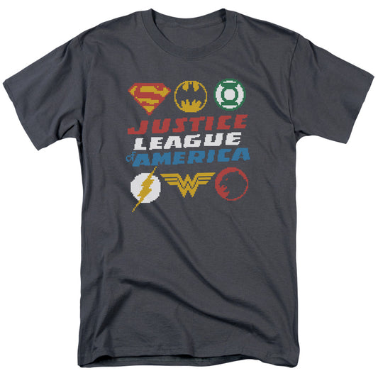 Jla - Pixel Logos - Short Sleeve Adult 18/1 - Charcoal T-shirt