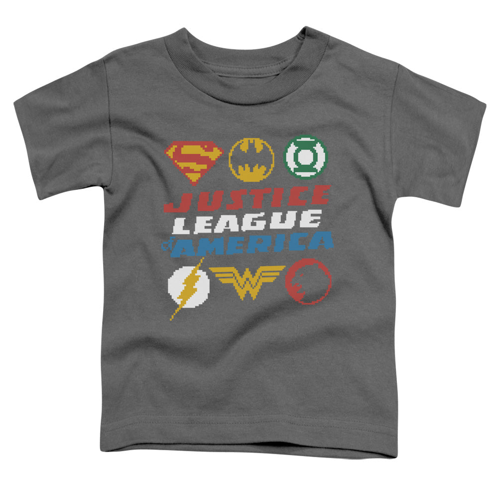 Jla - Pixel Logos - Short Sleeve Toddler Tee - Charcoal T-shirt
