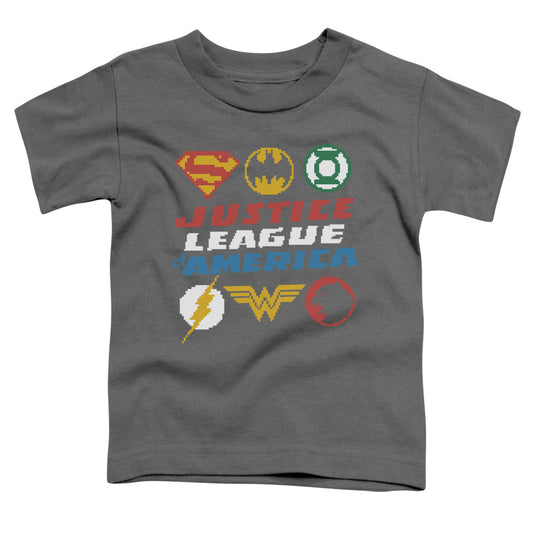 Jla - Pixel Logos - Short Sleeve Toddler Tee - Charcoal T-shirt