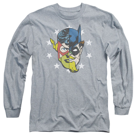 Jla - Face Off - Long Sleeve Adult 18/1 - Athletic Heather T-shirt