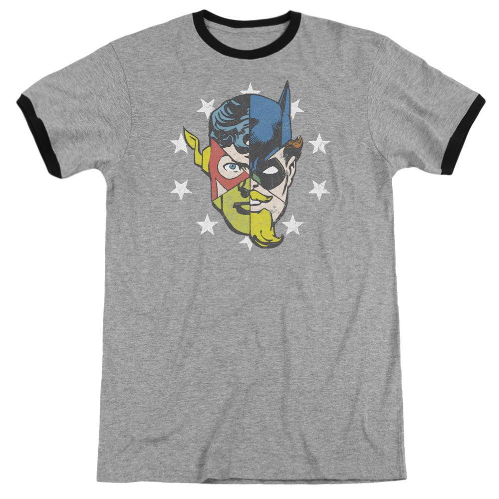 Jla - Face Off - Adult Ringer - Heather/black