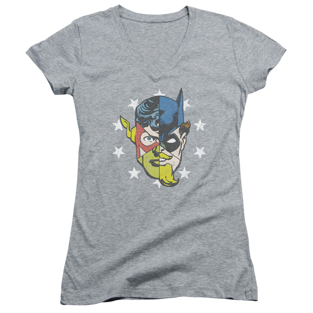 Jla - Face Off-junior V-neck - Athletic Heather