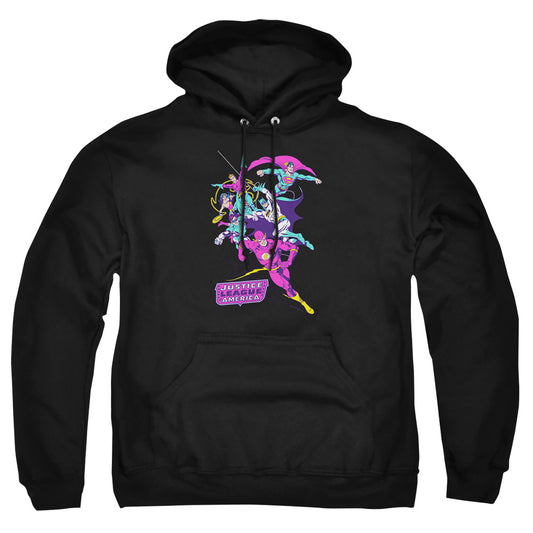 Jla - Colorful League - Adult Pull-over Hoodie - Black