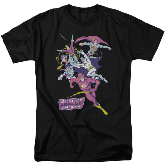 Jla - Colorful League - Short Sleeve Adult 18/1 - Black T-shirt