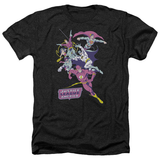 Jla - Colorful League - Adult Heather-black