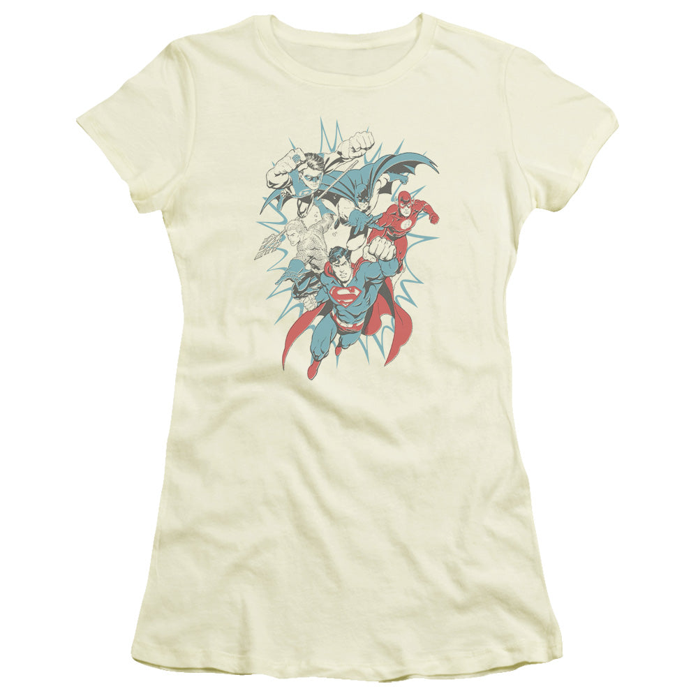 Jla - Pop Group - Short Sleeve Junior Sheer - Cream T-shirt