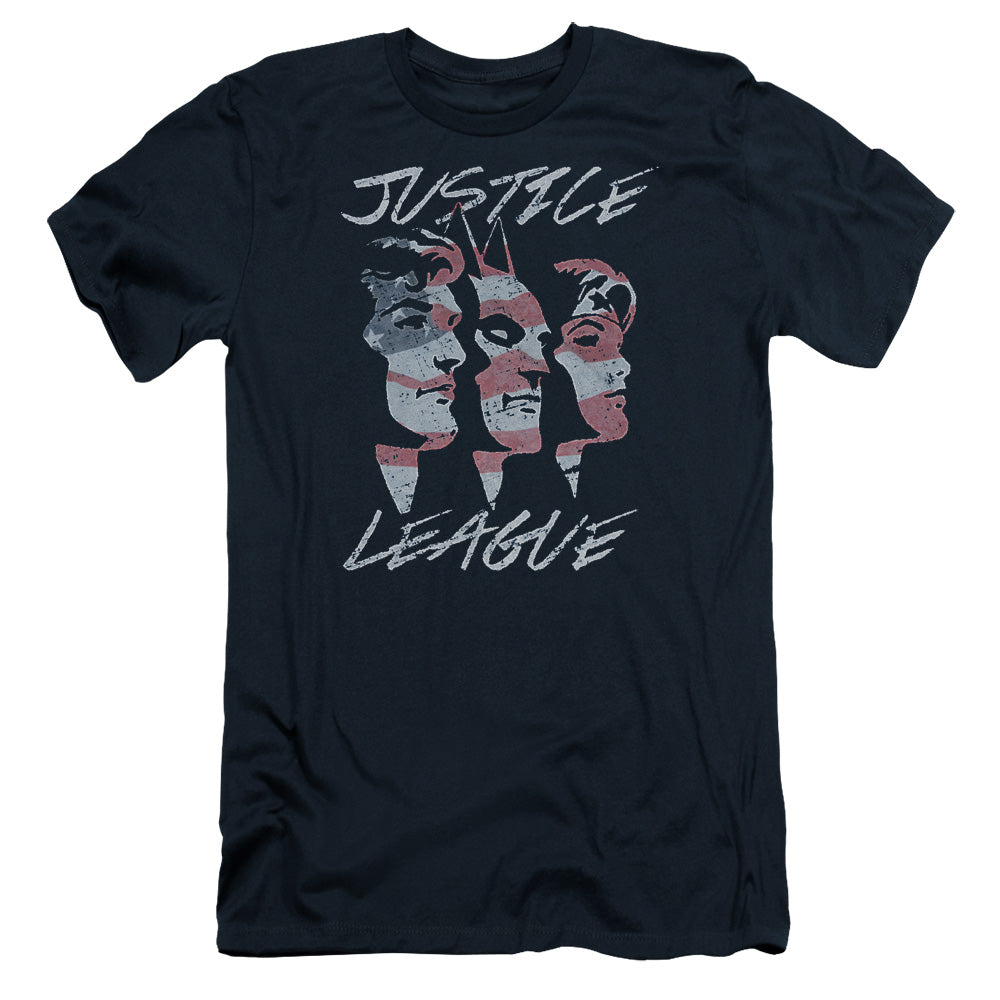 Jla - Justice For America - Short Sleeve Adult 30/1 - Navy T-shirt