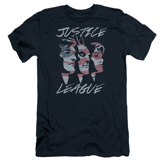 Jla - Justice For America - Short Sleeve Adult 30/1 - Navy T-shirt