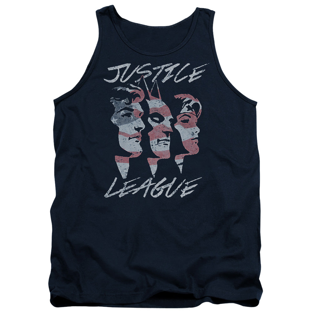 Jla - Justice For America - Adult Tank - Navy