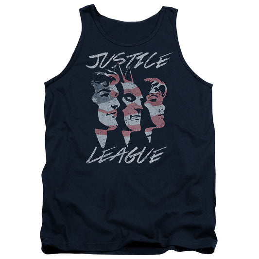 Jla - Justice For America - Adult Tank - Navy