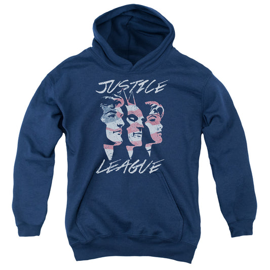 Jla - Justice For America - Youth Pull-over Hoodie - Navy