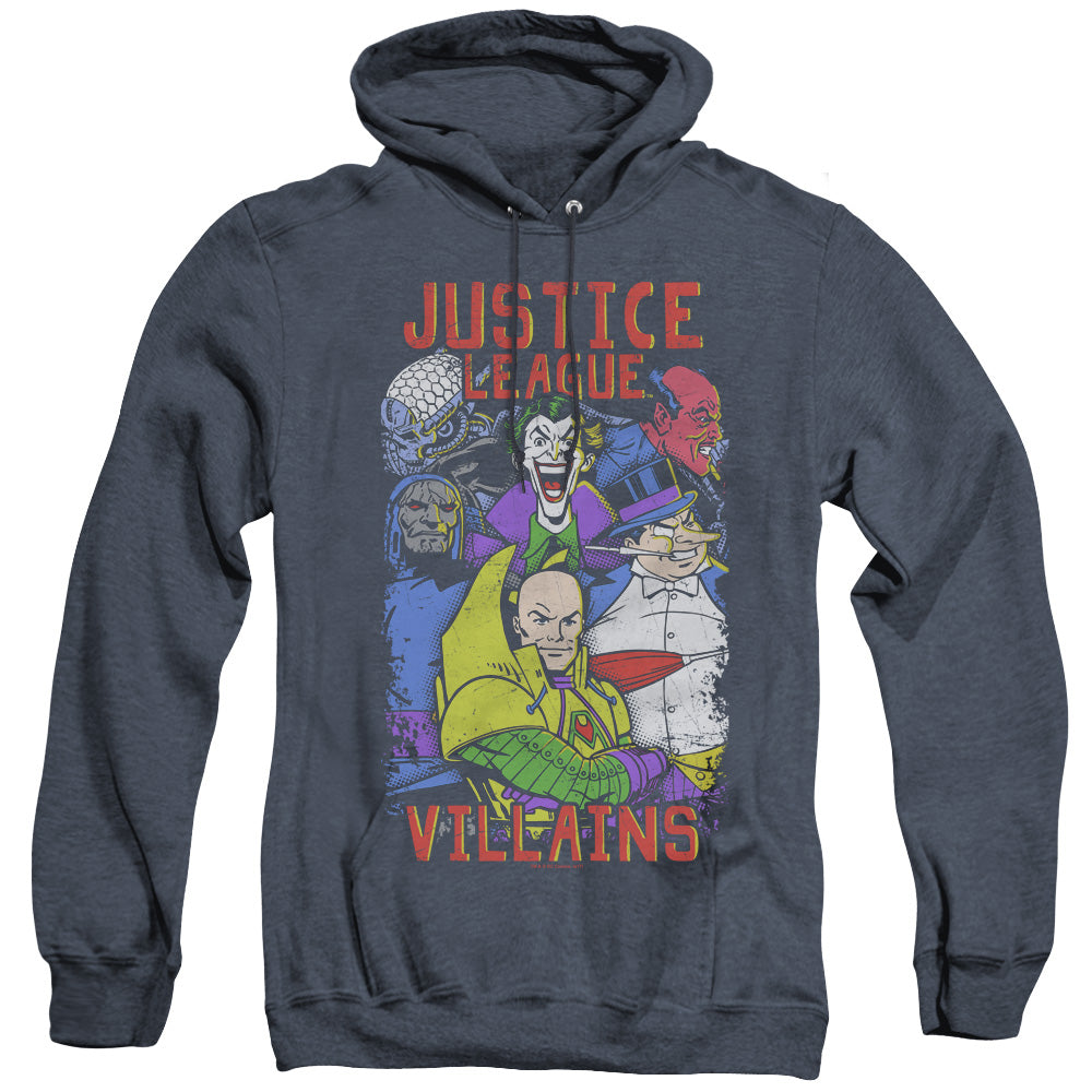 Jla - Villians - Adult Heather Hoodie - Navy