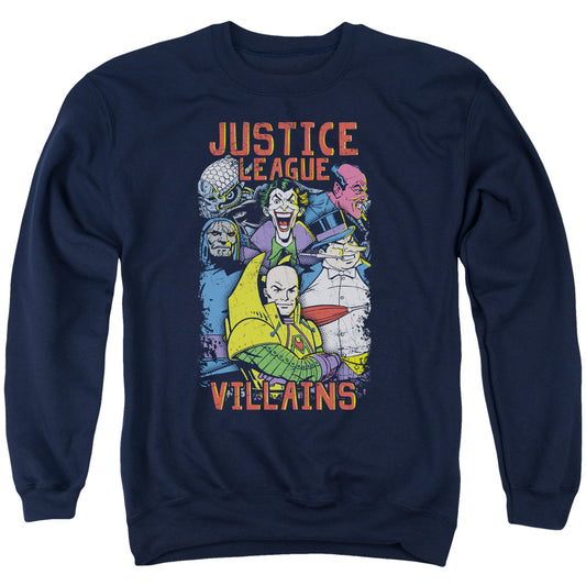 Jla - Villains - Adult Crewneck Sweatshirt - Navy