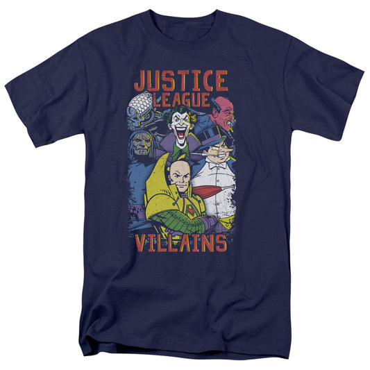 Jla - Villians - Short Sleeve Adult 18/1 - Navy T-shirt