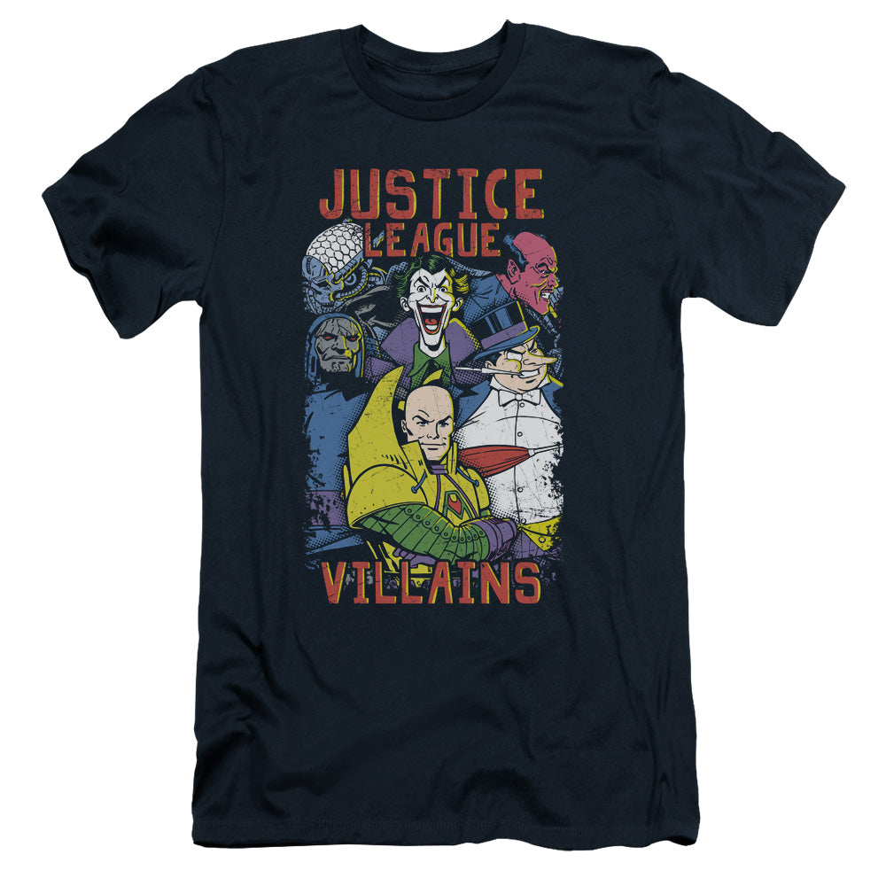 Jla - Villians - Short Sleeve Adult 30/1 - Navy T-shirt