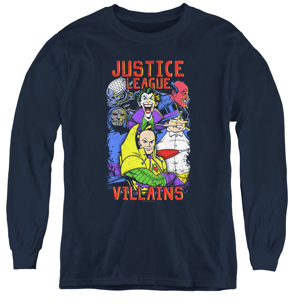 Jla - Villians - Youth Long Sleeve Tee - Navy