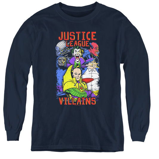 Jla - Villians - Youth Long Sleeve Tee - Navy