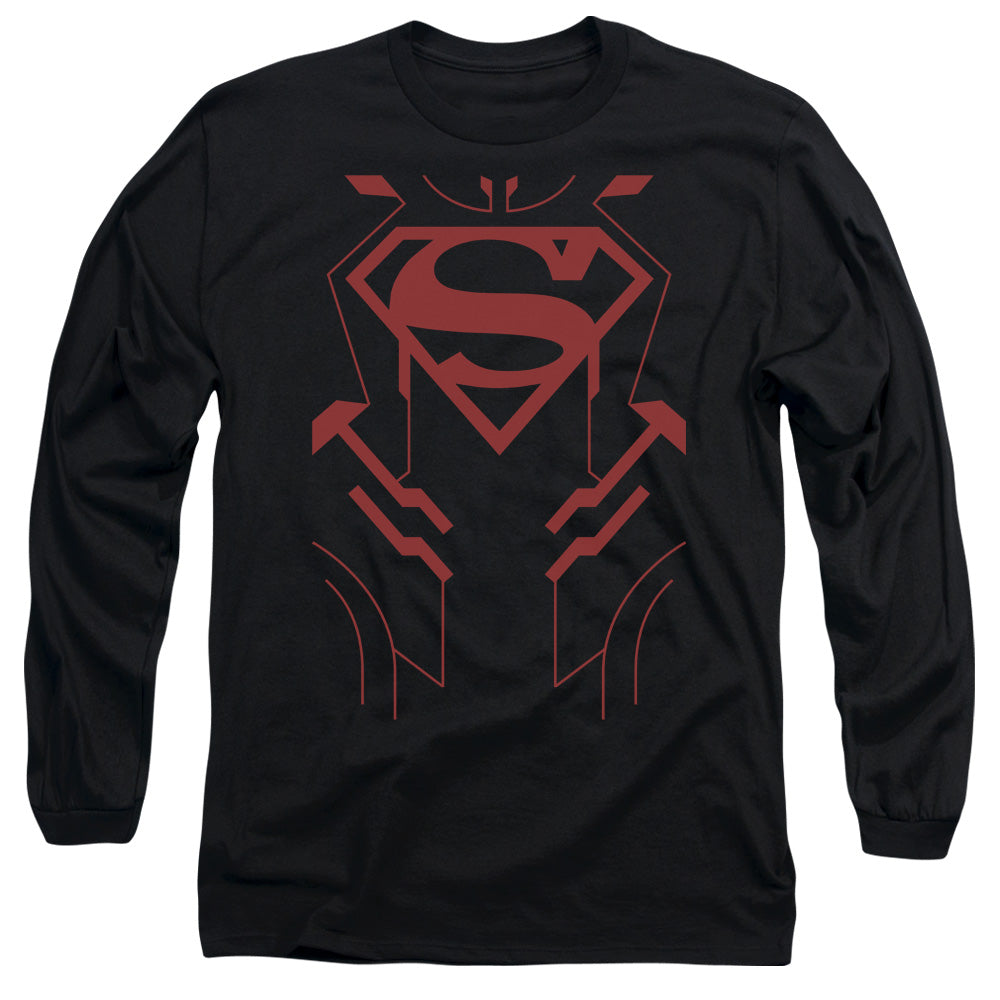 Jla - Superboy - Long Sleeve Adult 18/1 - Black T-shirt