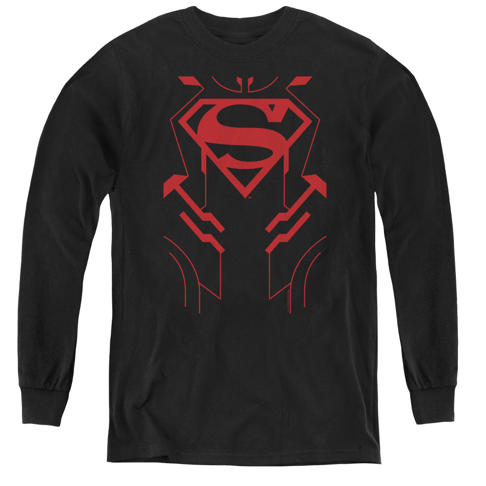 Jla - Superboy - Youth Long Sleeve Tee - Black